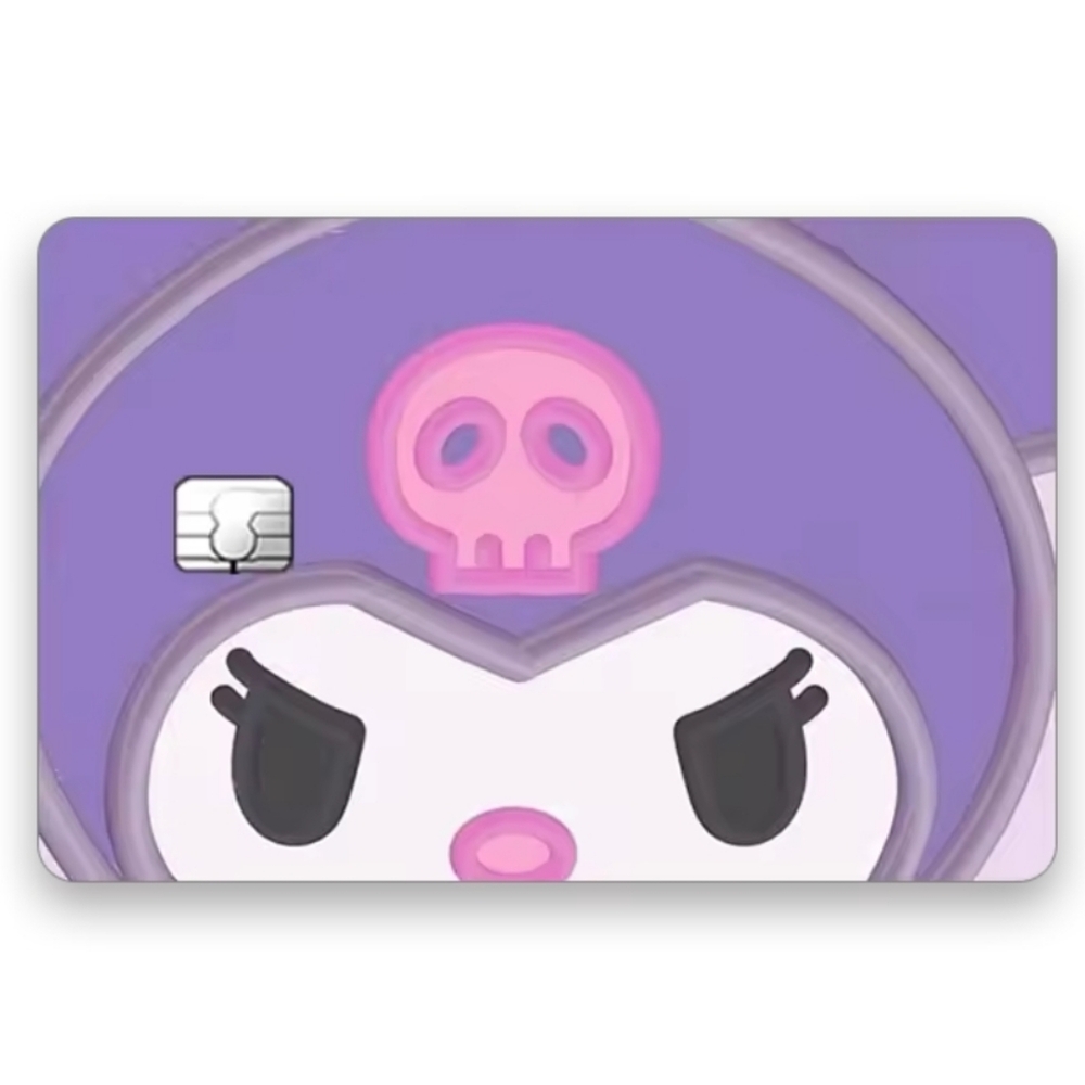 💚2/$20 Sanrio Kuromi Face Credit Card Skin Sticker